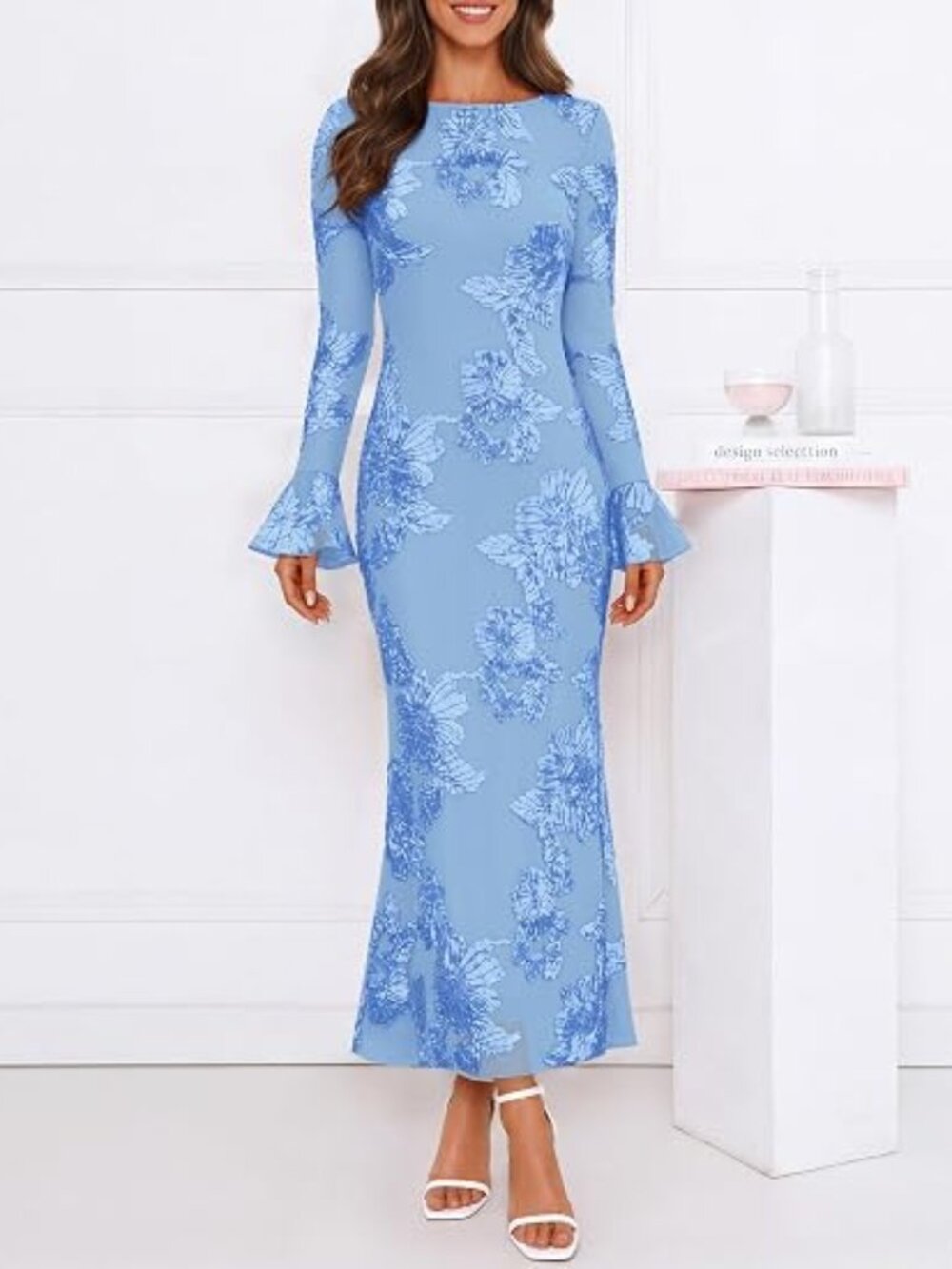 Women's Floral Wedding Guest Cocktail Maxi Dress